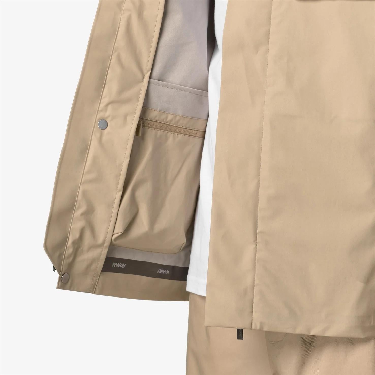 Giacca corta urbana da uomo beige con cuciture termonastrate K7127UW AZI K-WAY 