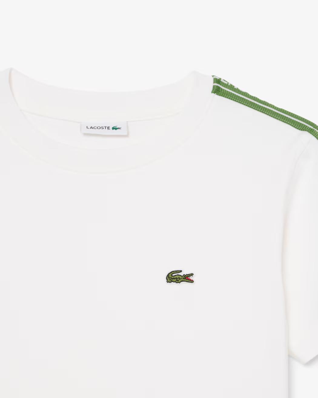 T-shirt in cotone con striscia e logo 947575 70V LACOSTE 