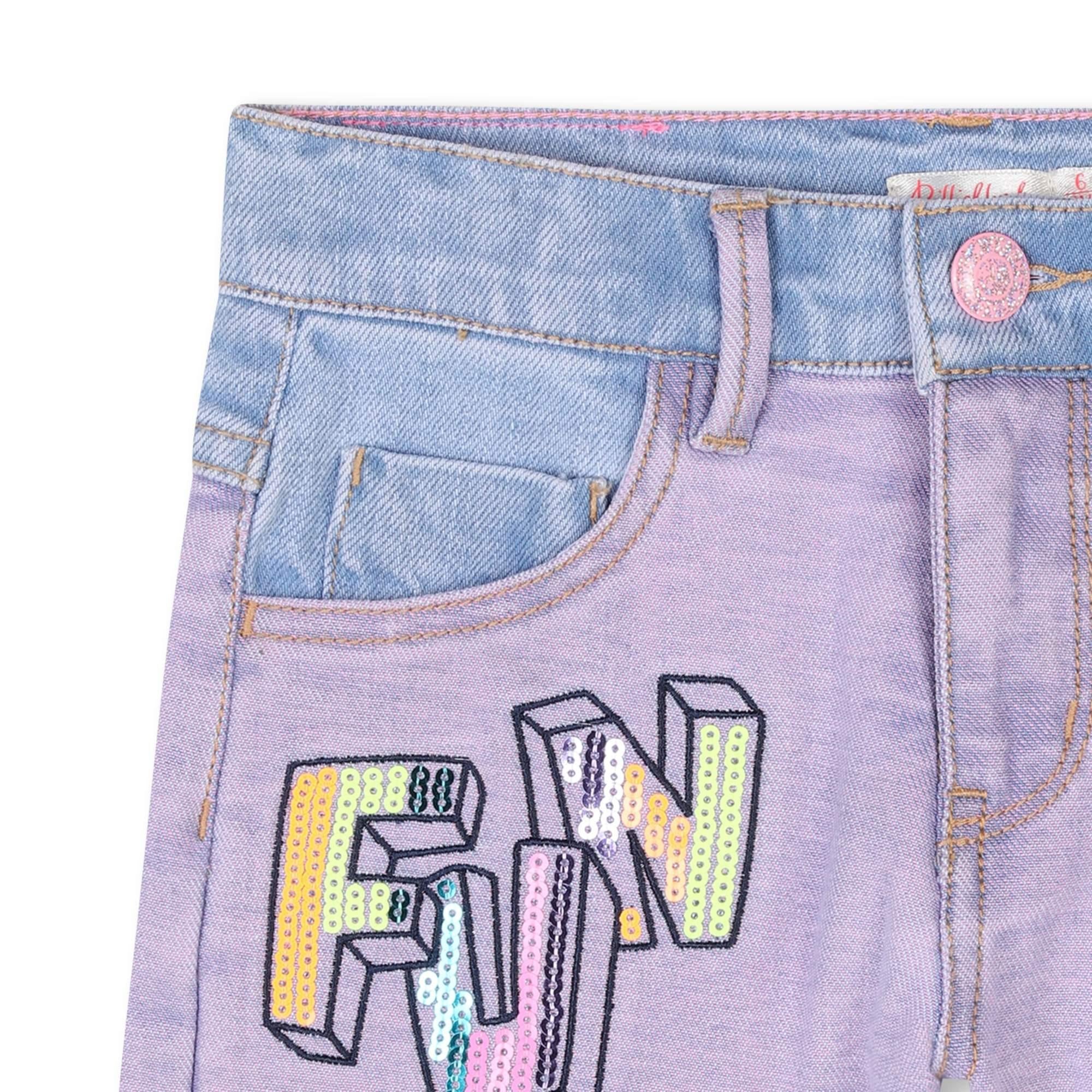 Shorts con scritta Fun in paillettes U20895 Z13 BILLIEBLUSH 