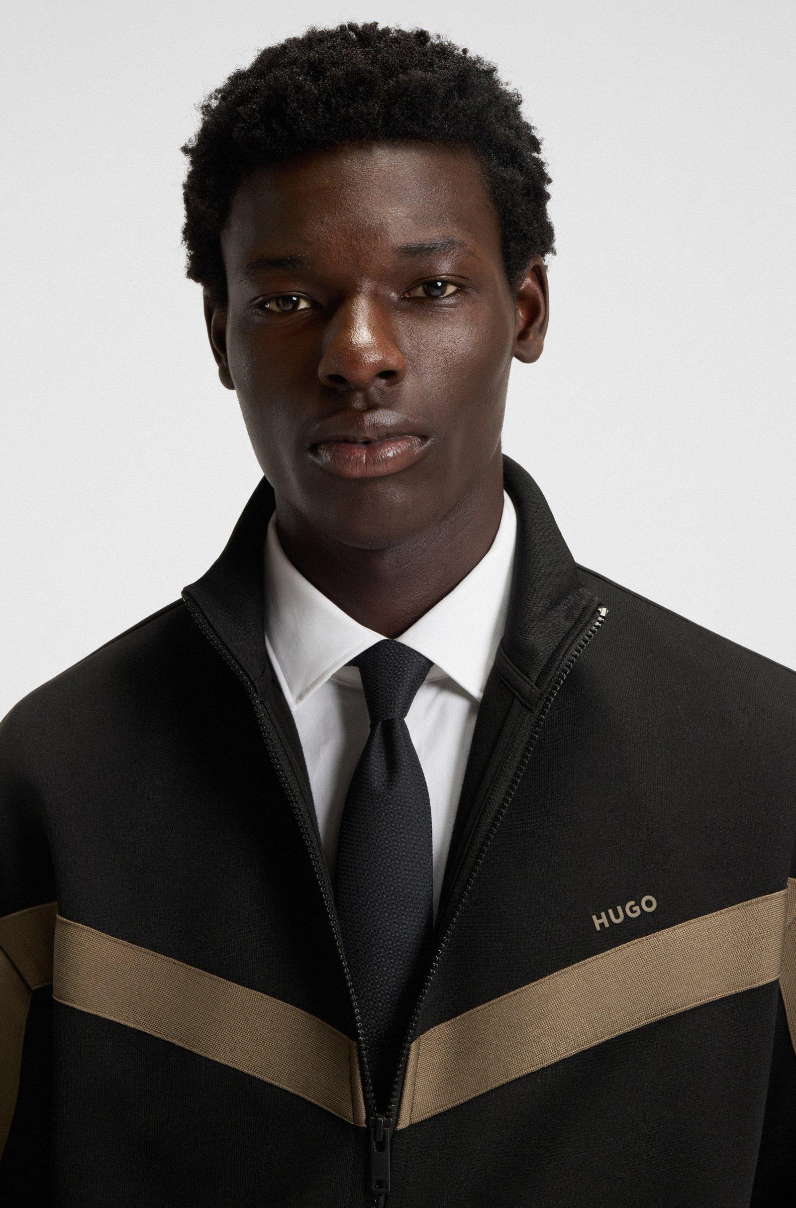 Felpa con zip e nastro chevron 50549418 001 HUGO 