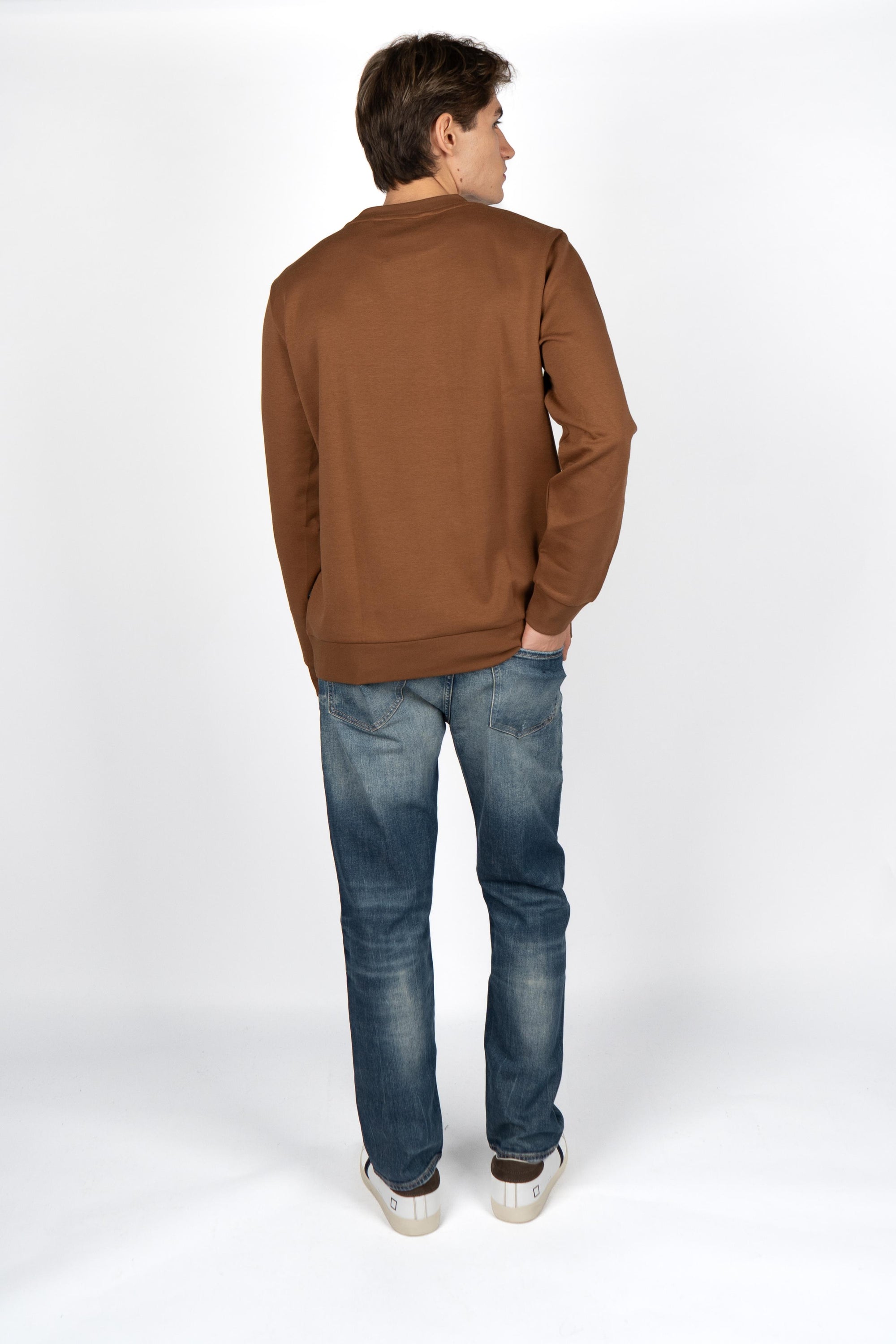 Felpa in miscela cotone con monogramma Double B 50520302 217 BOSS 