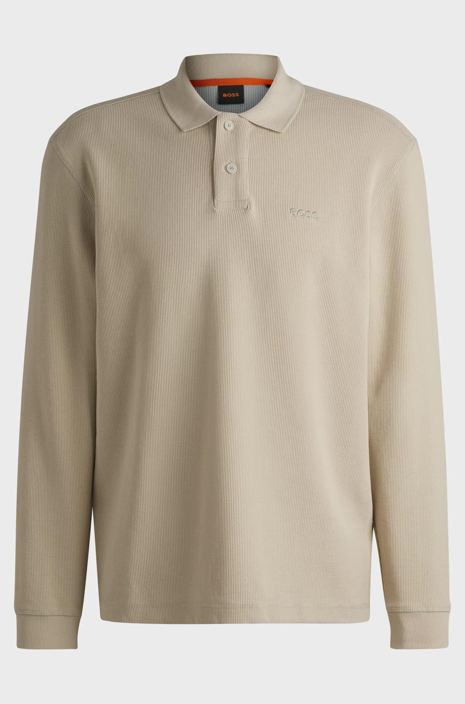 Polo in misto cotone elasticizzato con lavorazione a nido dape 50520710 271 BOSS 