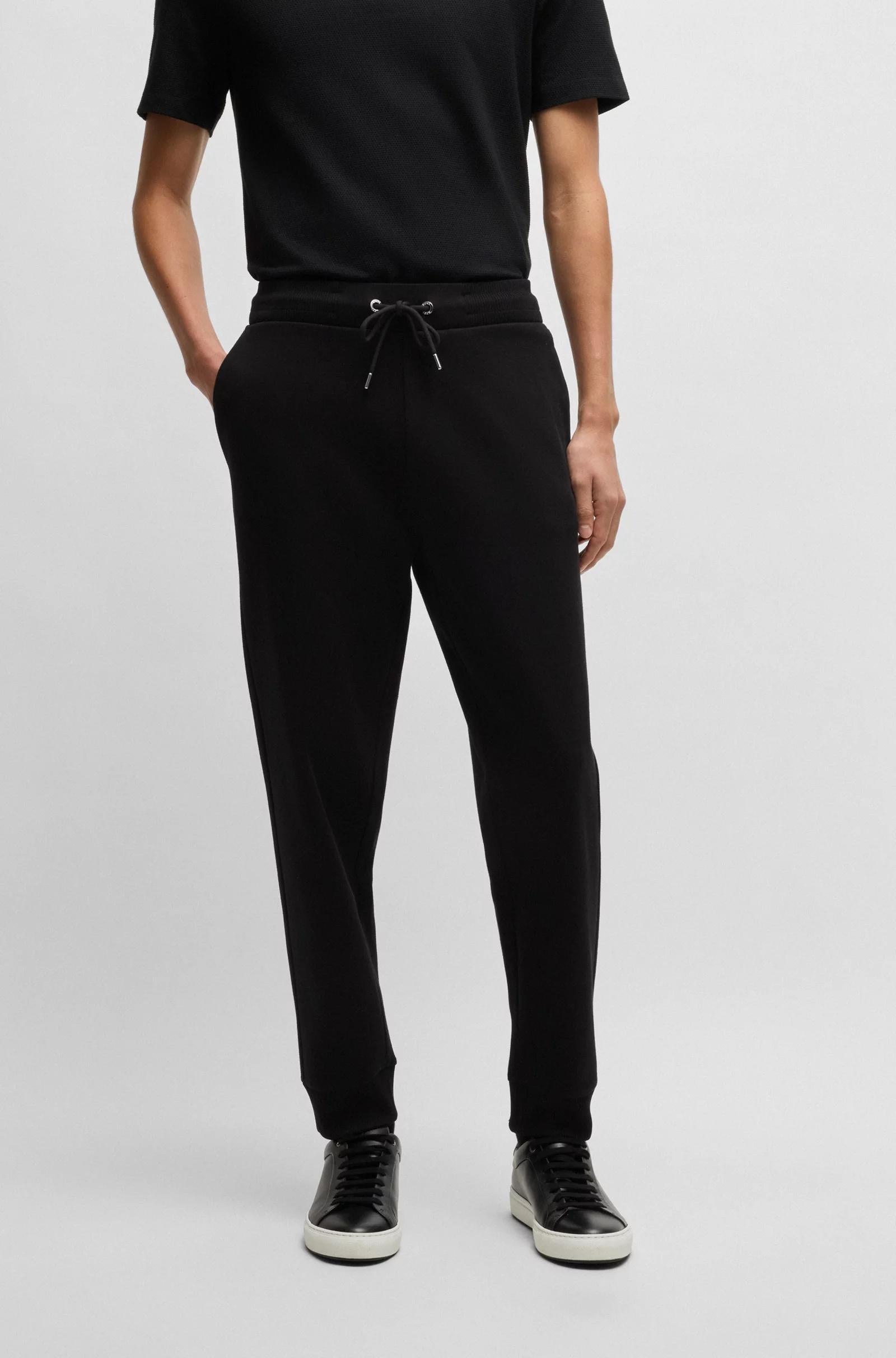 Pantaloni della tuta in cotone mercerizzato con elastico in vita a righe 50531856 001 BOSS 