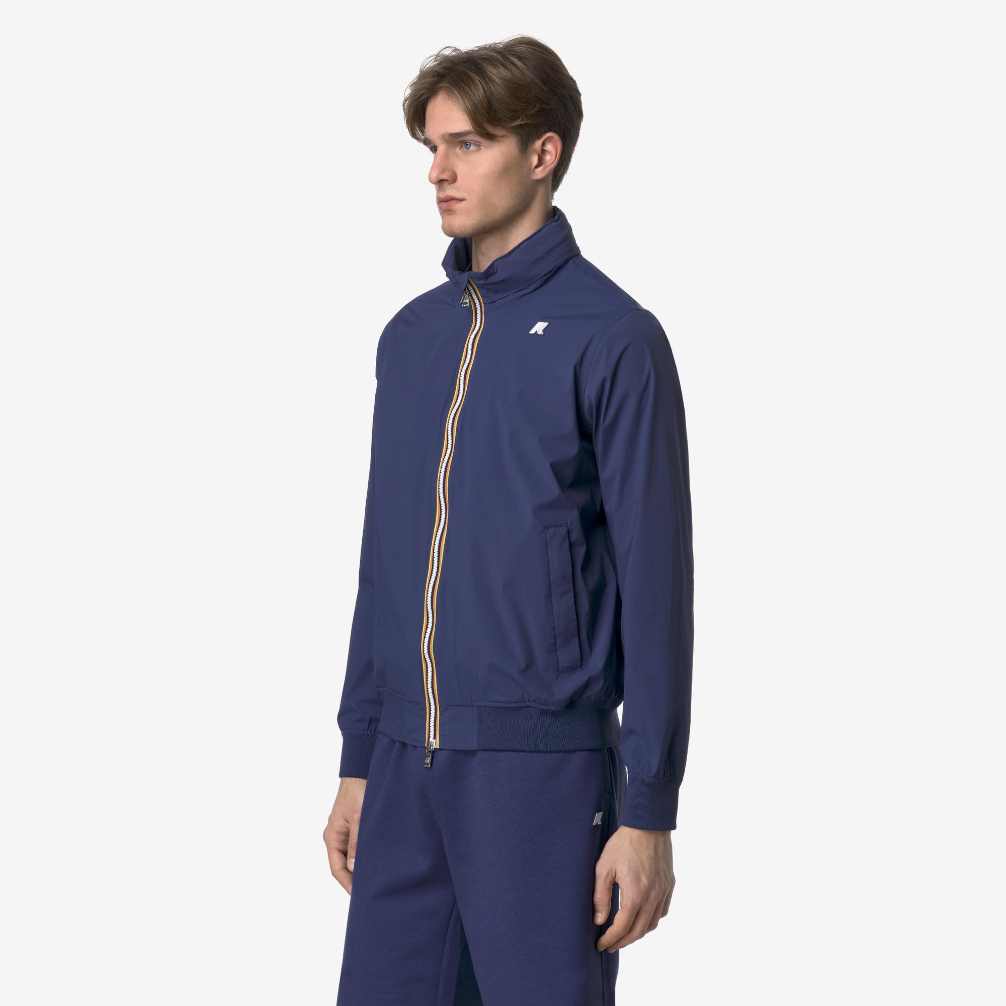 Giacca corta da uomo resistente alle intemperie blu con nylon elasticizzato K3123VW 867 K-WAY 