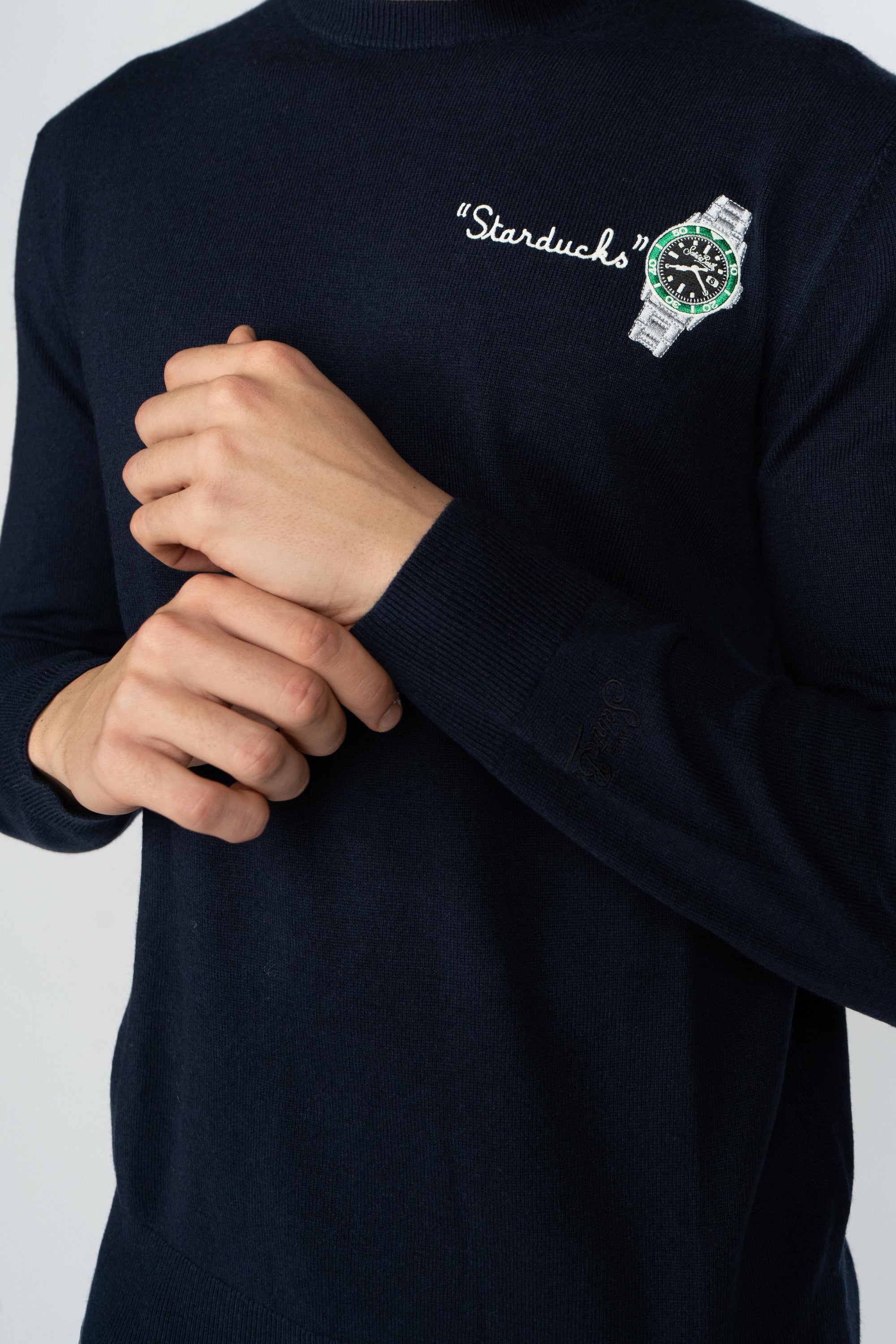 Maglione a girocollo Heron Light con ricamo Sturducks HER0024 03129I MC2 SAINT BARTH 