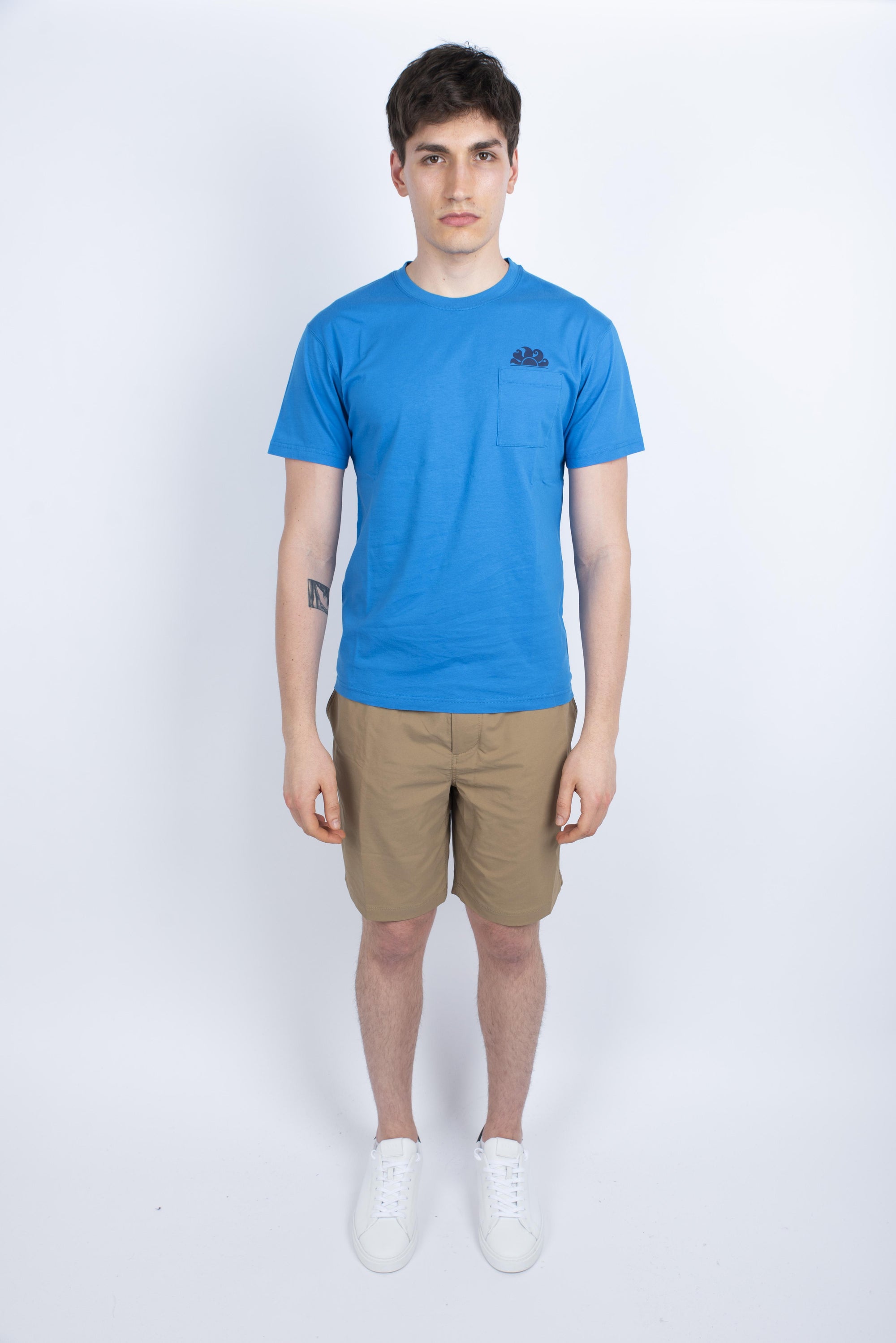 T-shirt con tasca blu M609TEJ7800 A6601 SUNDEK 