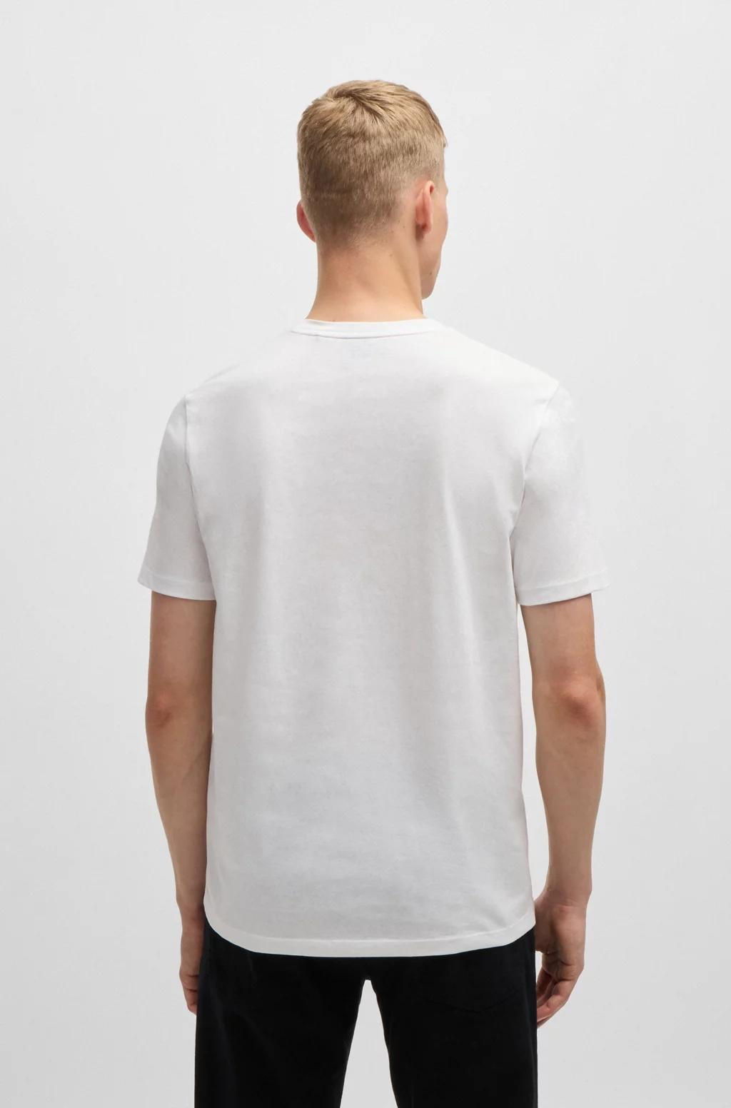 T-shirt in jersey di cotone con toppa con logo 50508584 100 BOSS 