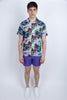 Camicia modello Bowling con stampa viola