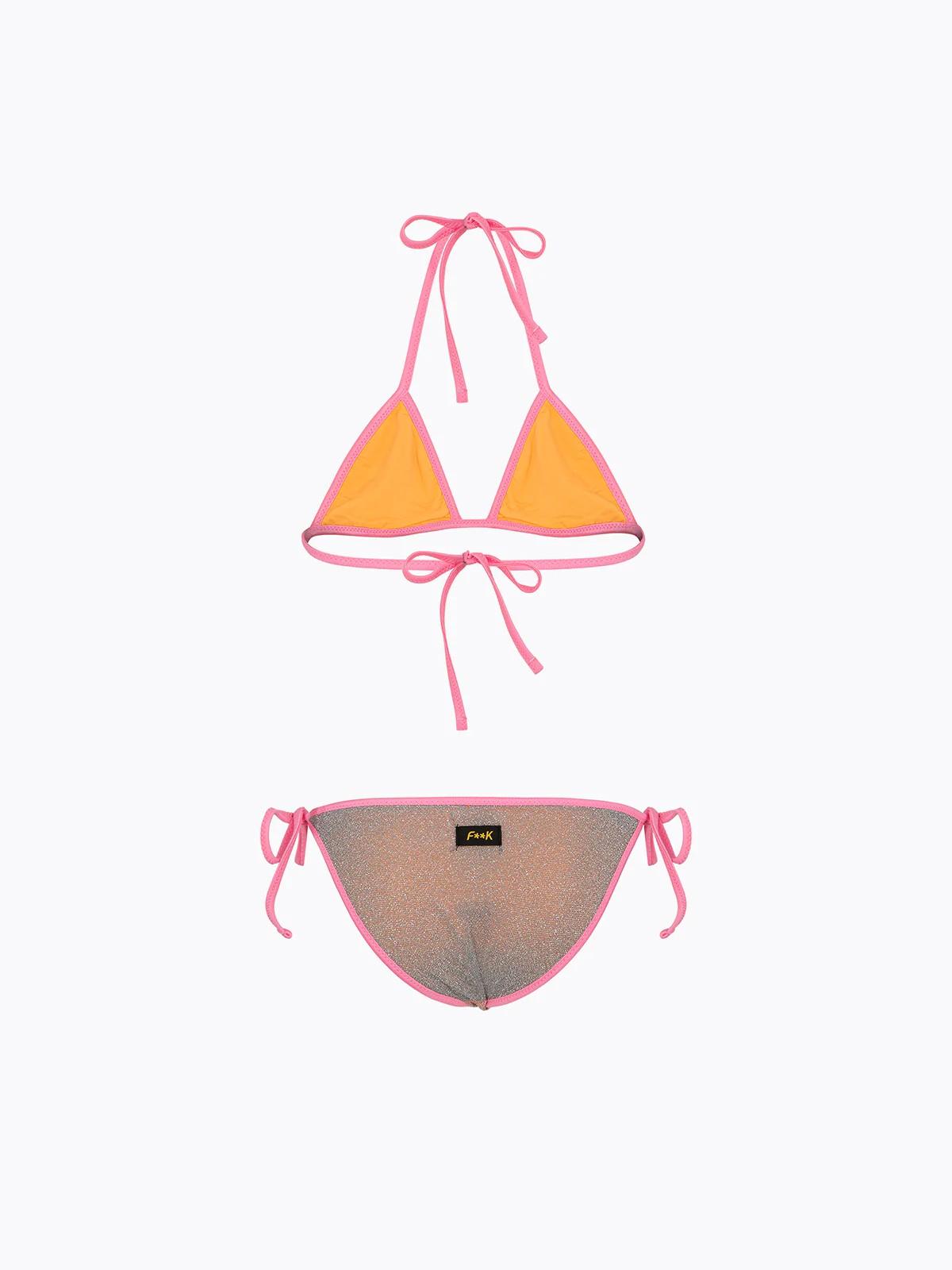 Bikini Bambina F**K Triangolo con Slip Regolabile Arancione FJ26SG0620 OR F**K 