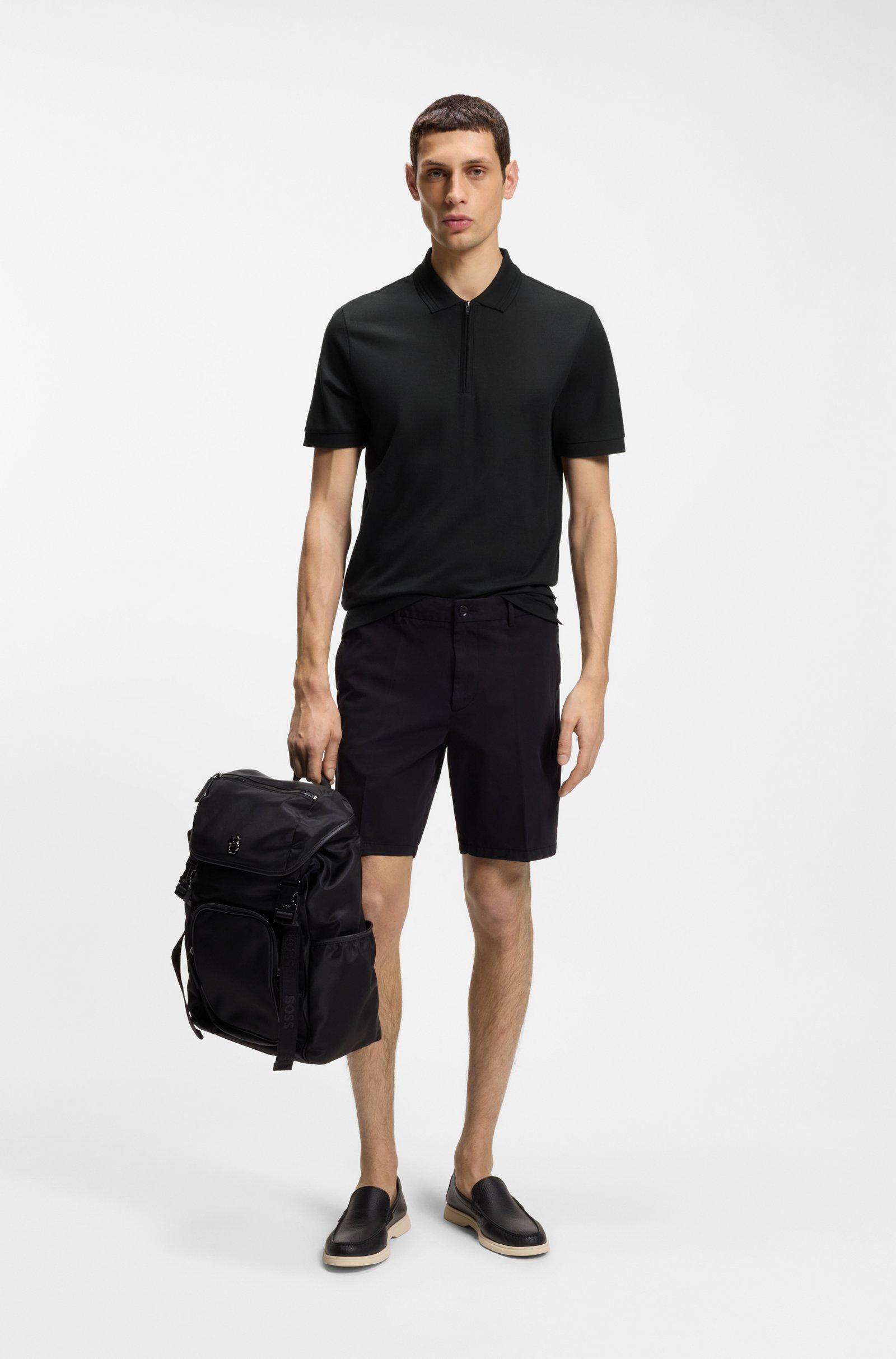 Polo in misto cotone con chiusura con zip 50554614 001 BOSS 