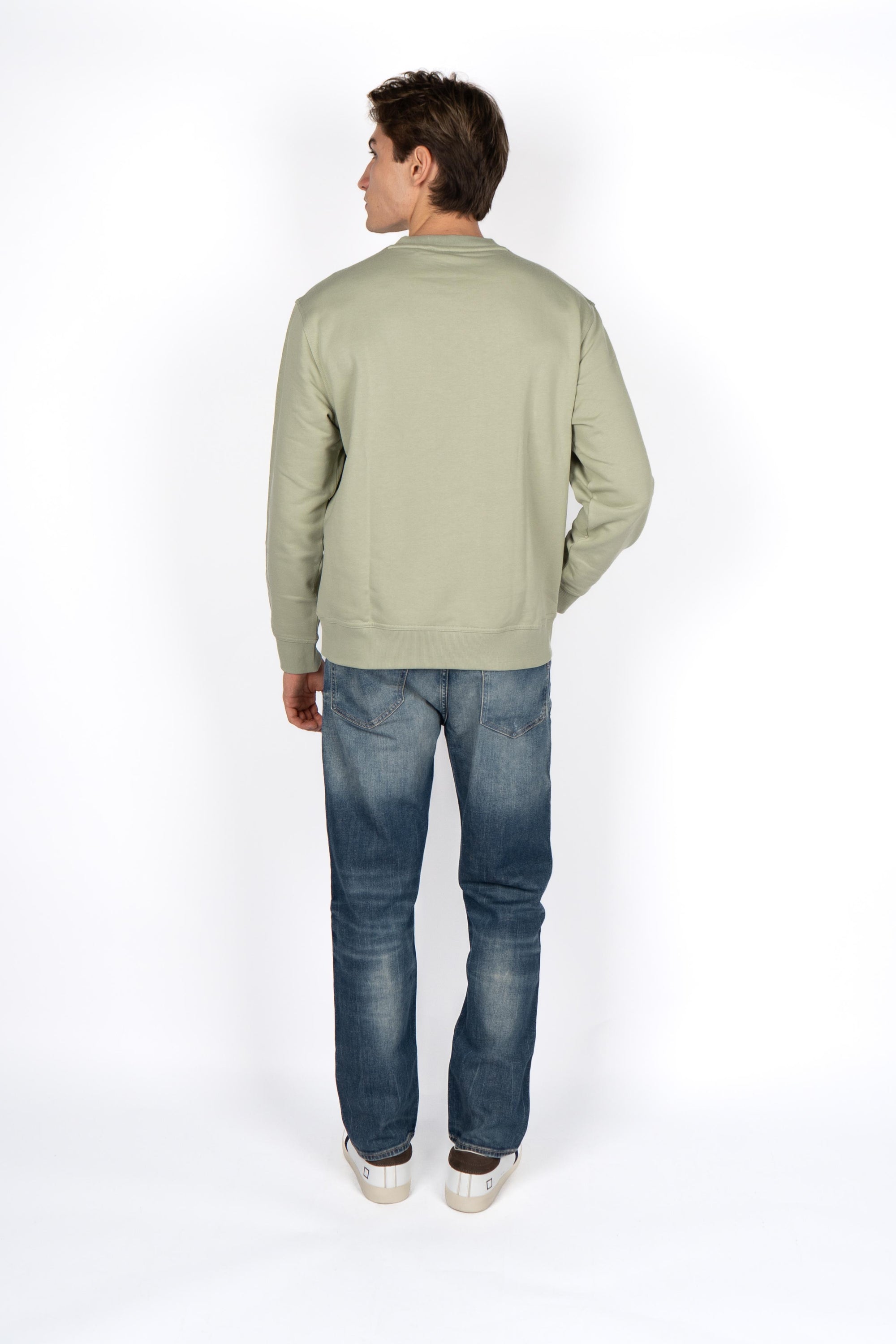 Felpa relaxed fit in terry di cotone con logo a contrasto 50514541 370 BOSS 