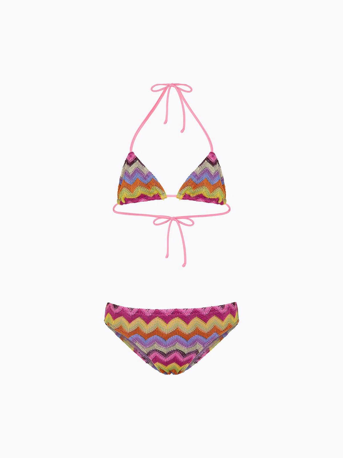 Bikini Bambina F**K Triangolo con Slip Fisso Multicolor FJ26SG0610 MC F**K 