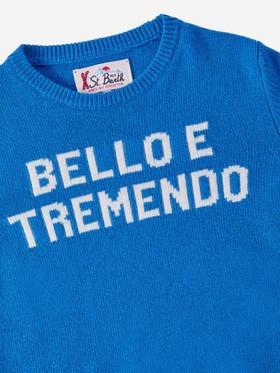 Girocollo Douglas in misto cashmere con jaquard Bello e Tremendo DOU0001 01605IA MC2 SAINT BARTH 