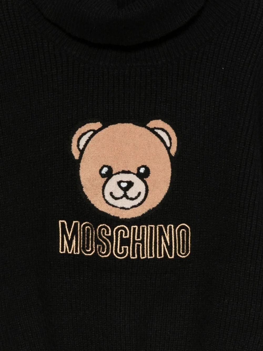 Maglione con ricamo con motivo orsetto HDW02ALHE77 60100A MOSCHINO KID 