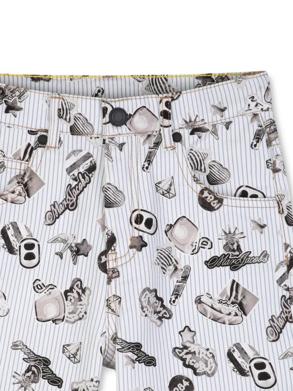 Shorts a righe con stampa grafica W60785 80BB MARC JACOBS 