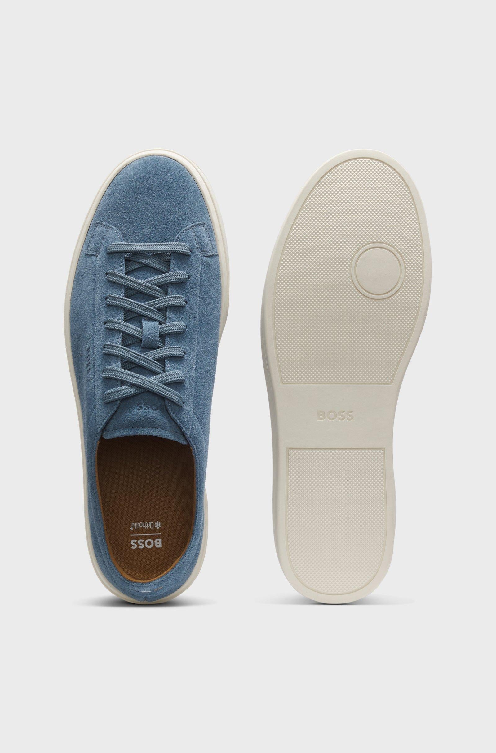 Sneakers in pelle scamosciata con logo goffrato 50563162 460 BOSS SHOES 