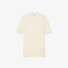 Short-sleeved ribbed merino wool sweater
