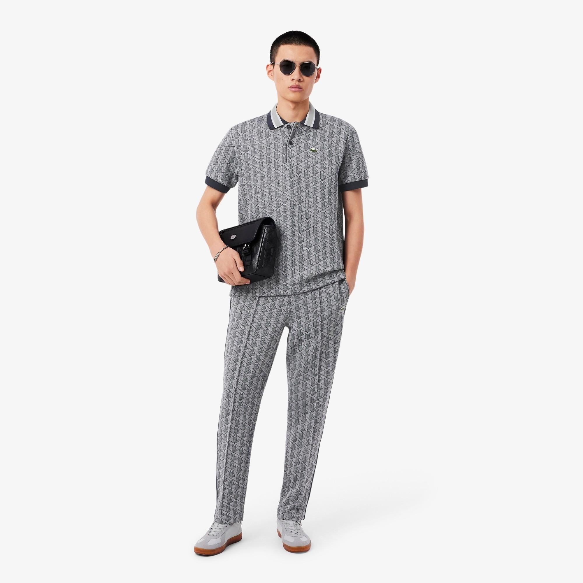 Polo dal taglio classico in jacquard con monogramma DH1417 41I LACOSTE 
