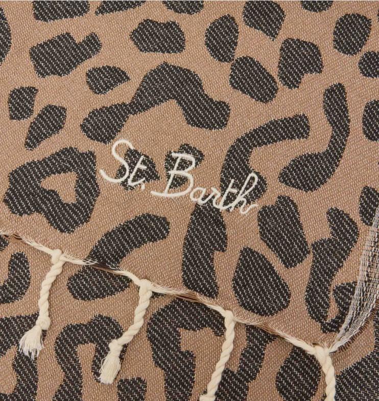 Telo mare Foutas in cotone jacquard con fantasia leopardata FOUT009 02712L MC2 SAINT BARTH 