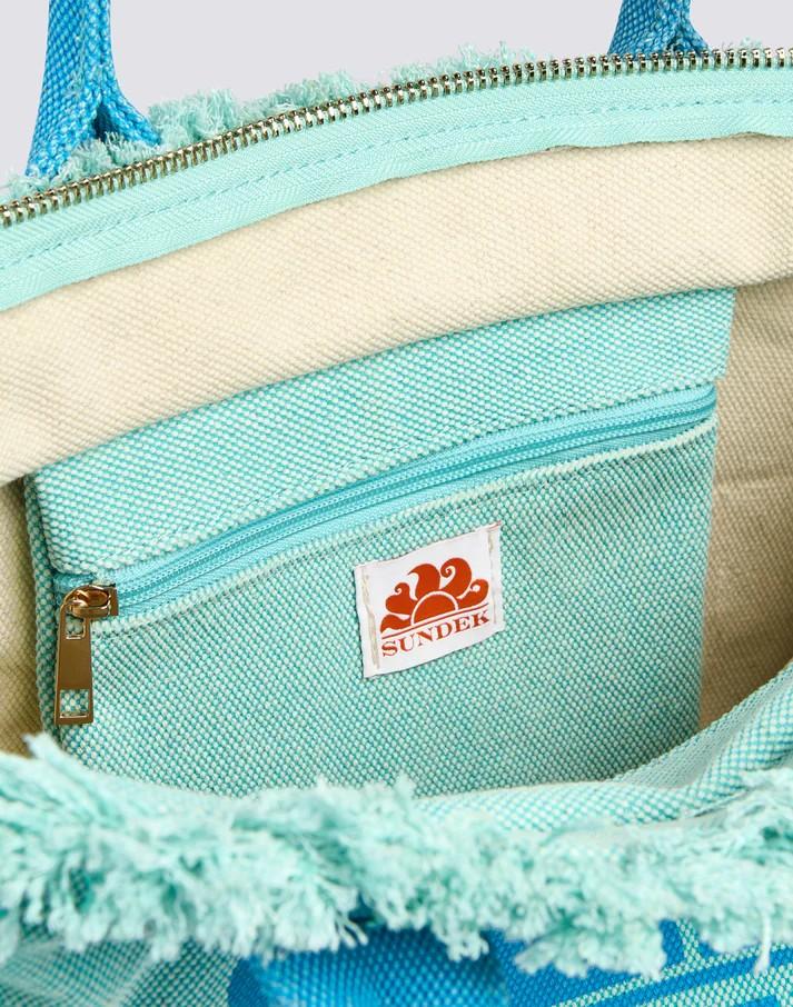 Tote bag regular con effetto stone washed AW909ABCA600 A7301 SUNDEK 