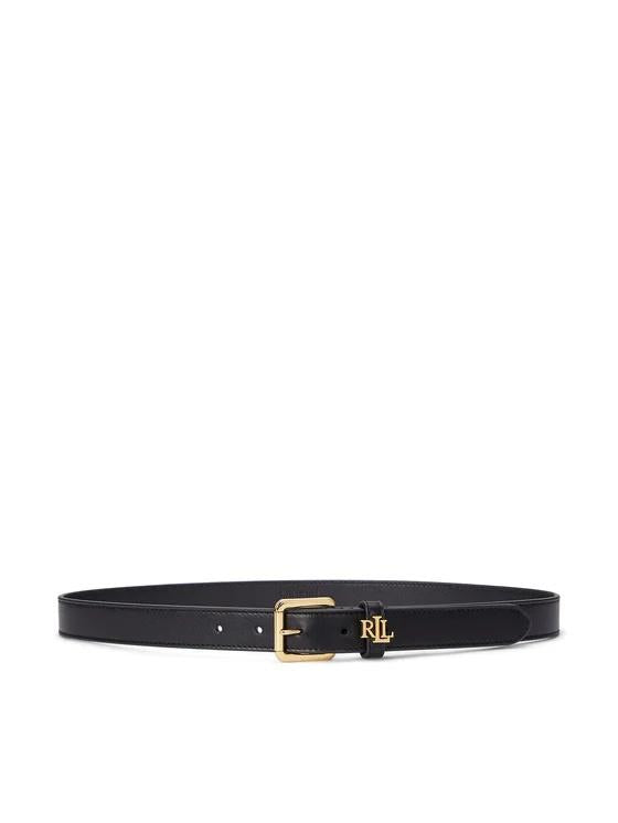 Cintura in pelle con logo sul passante 412968763 001 LAUREN ACCESSORIES 
