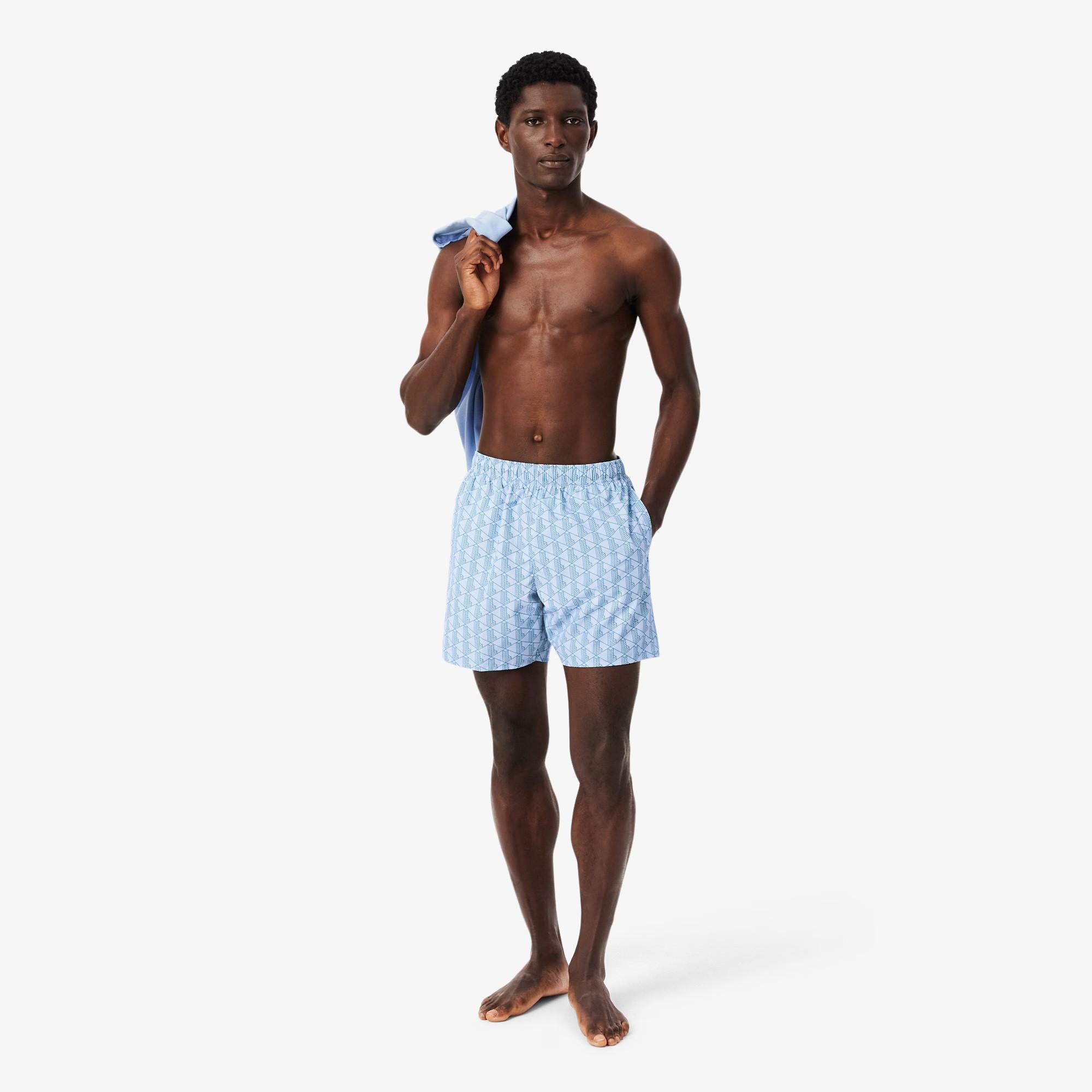 Boxer mare midi con stampa con monogramma MH9086 3IJ LACOSTE 