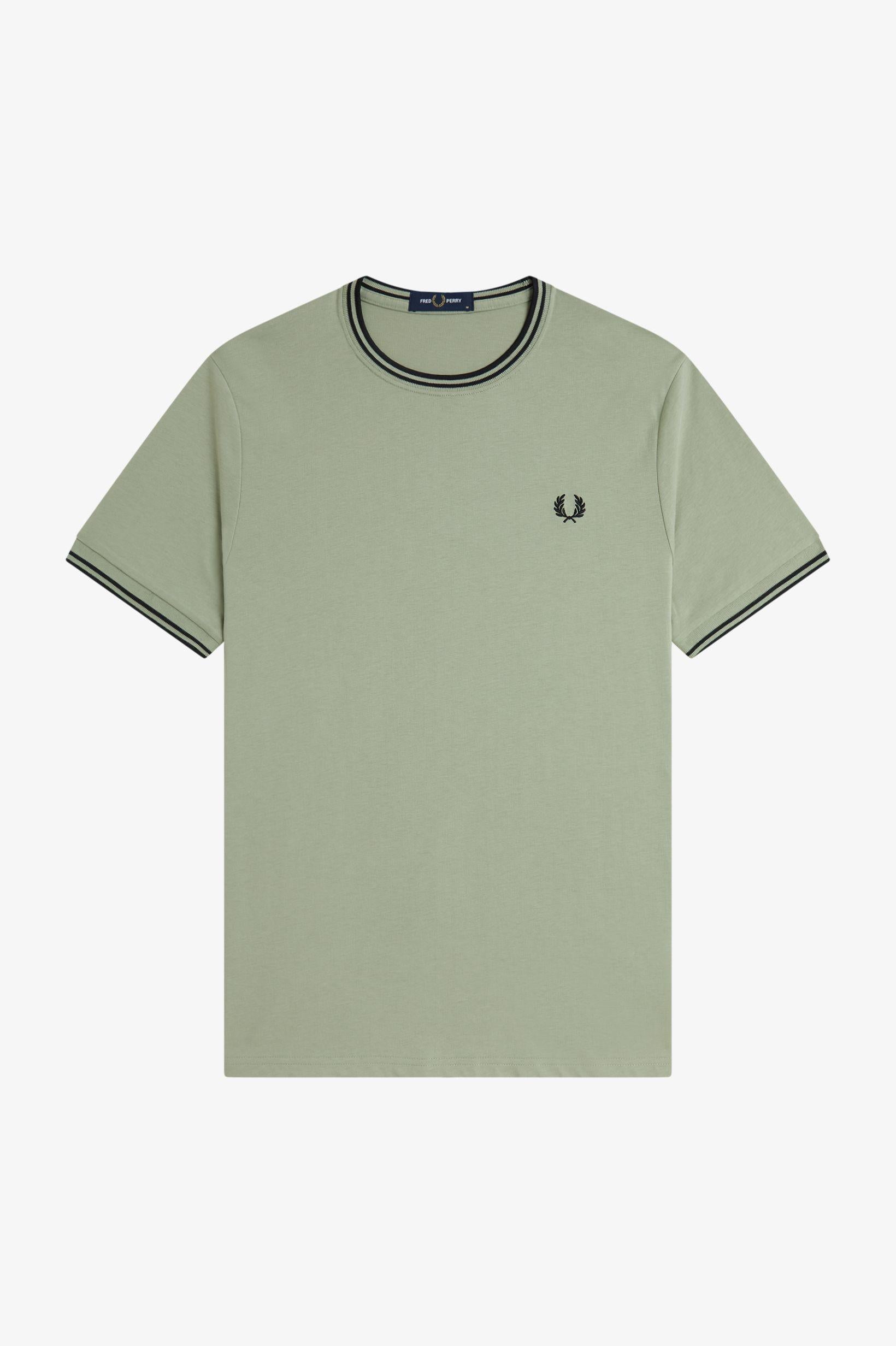 T-shirt con doppia riga M1588V57 S23 FRED PERRY 