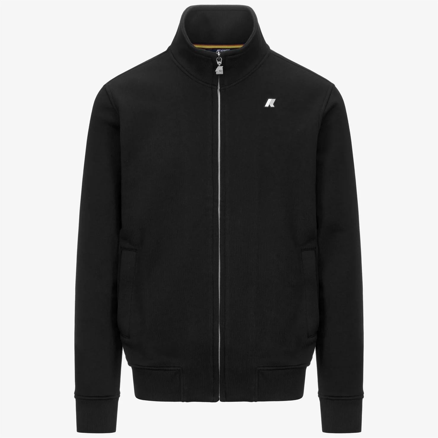 Giacca in pile casual da uomo nero con collo alto e tasche K31366W USY K-WAY 