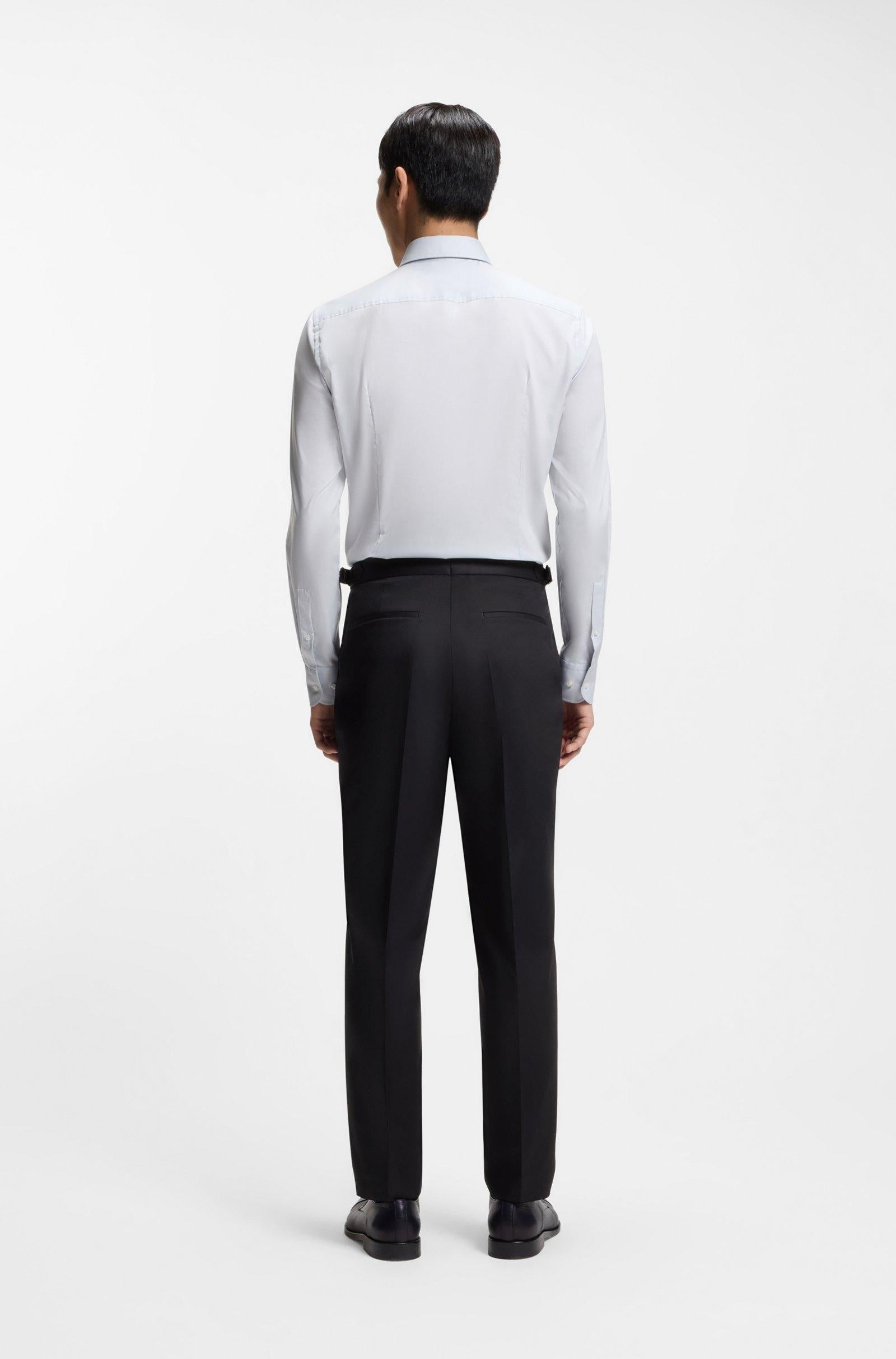Pantaloni con fit affusolato in cotone elasticizzato 50556704 404 BOSS 