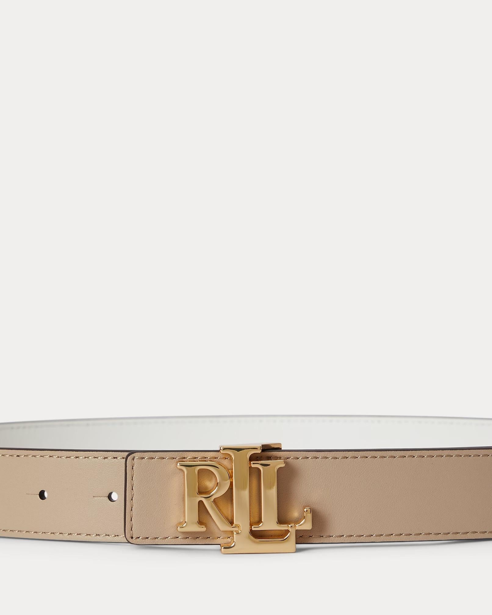 Cintura double-face in pelle con logo 412908984 008 LAUREN ACCESSORIES 