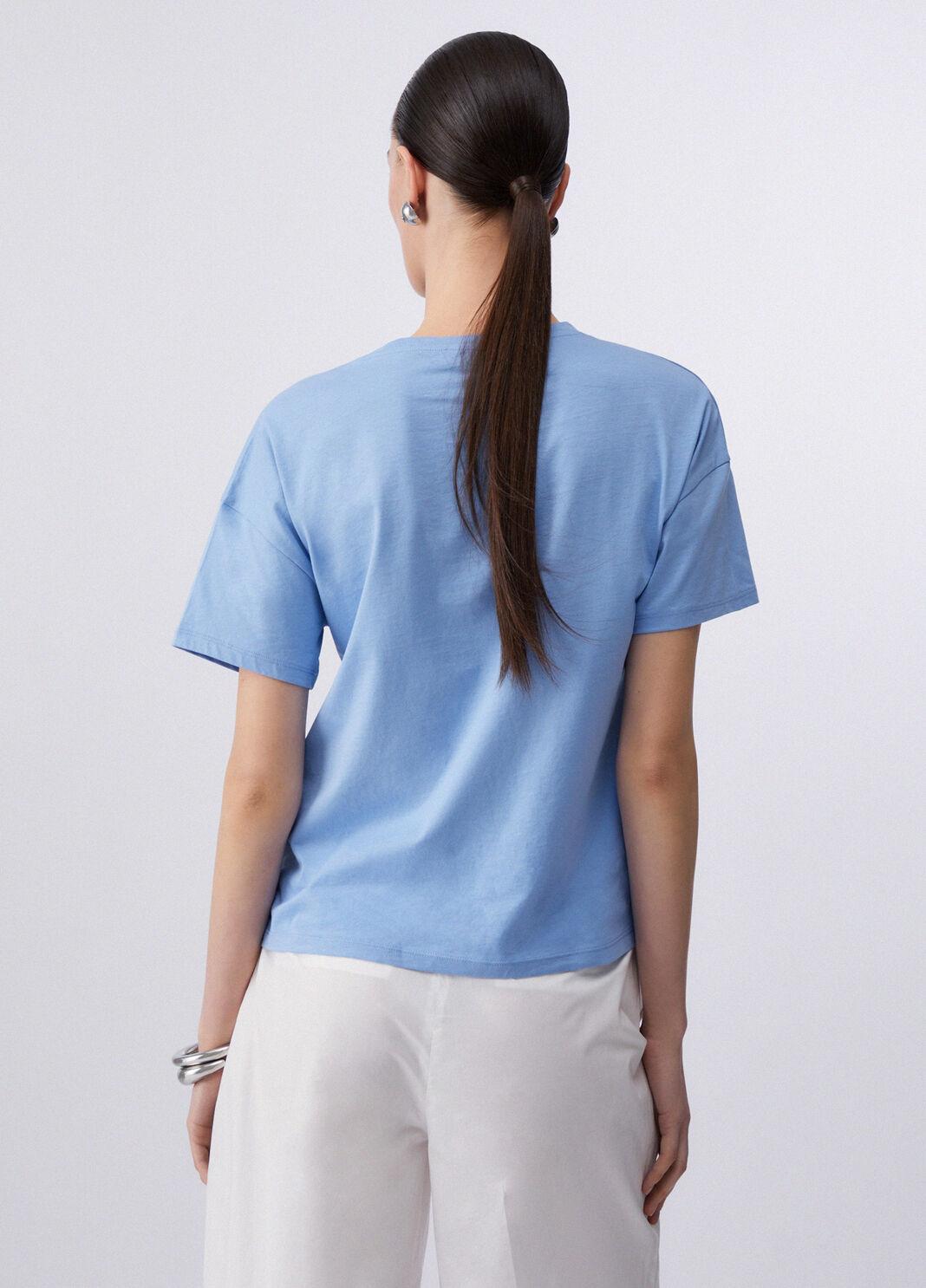 T-shirt con patch WA6414JS923 P9431 LIU JO WHITE1 