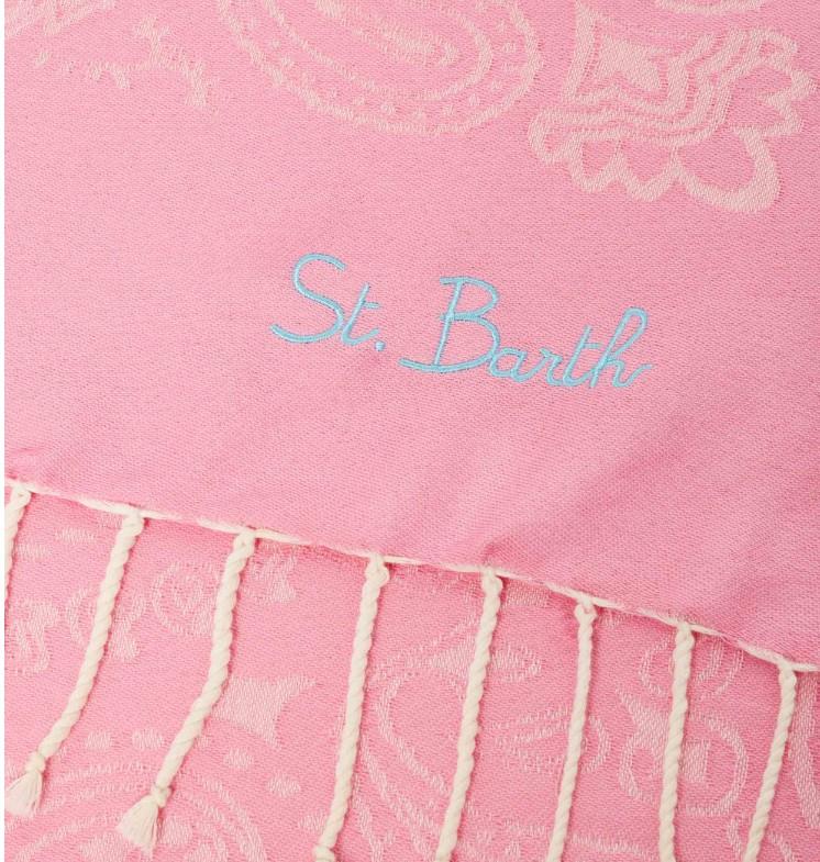 Telo mare Foutas in cotone jacquard con fantasia bandana rosa FOUT009 02704L MC2 SAINT BARTH 