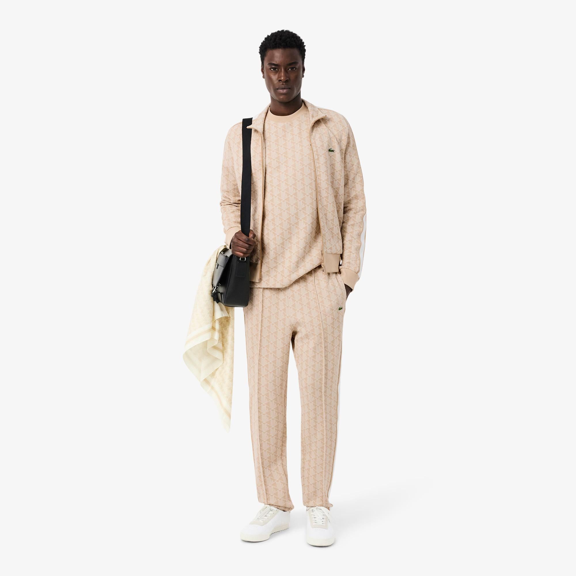 T-shirt slim fit con monogramma jacquard TH1197 8GI LACOSTE 