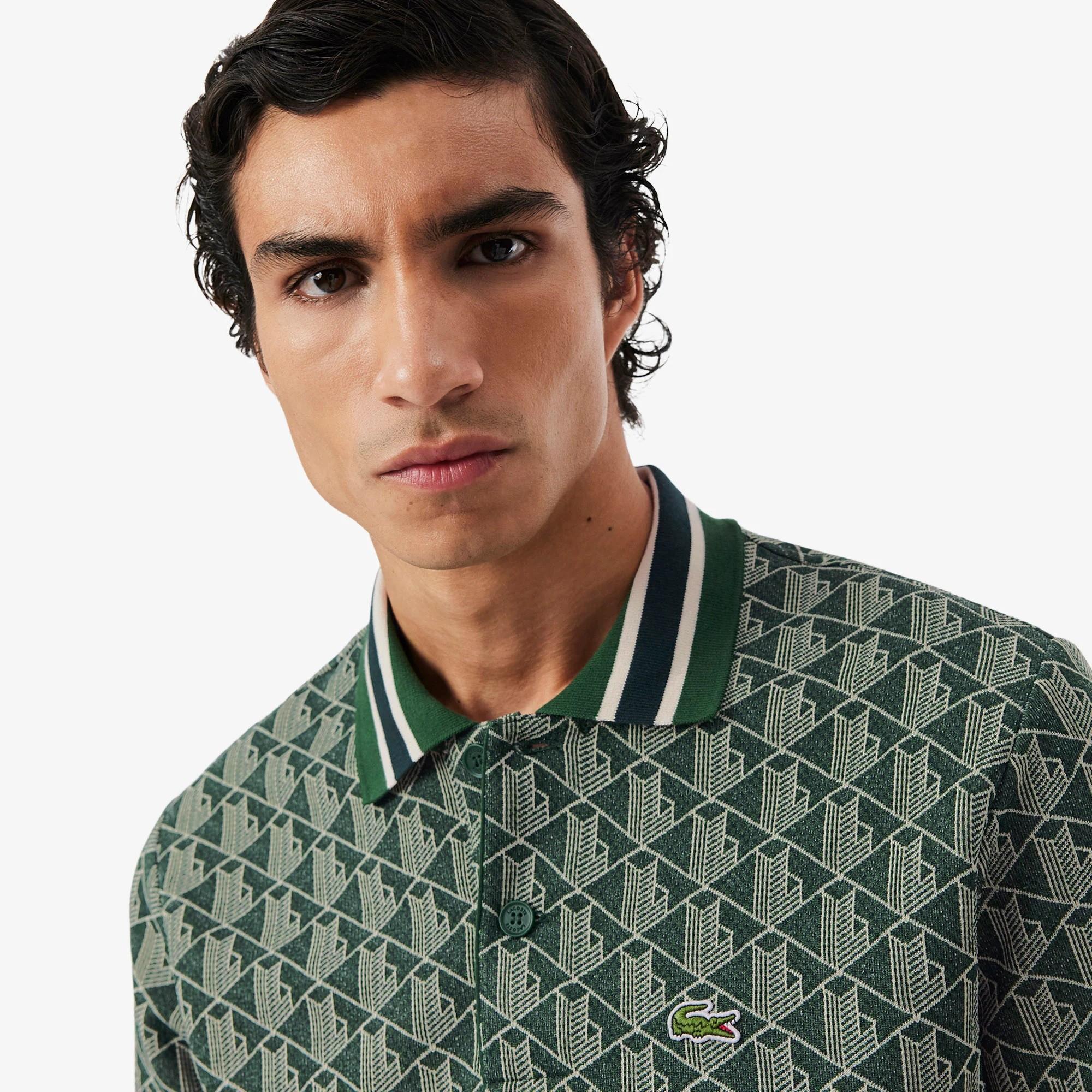 Polo dal taglio classico in jacquard con monogramma DH1417 D1R LACOSTE 