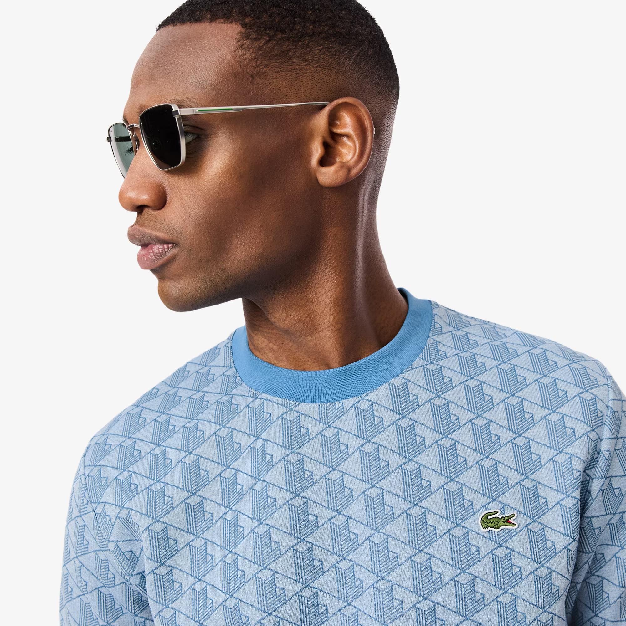 T-shirt slim fit con monogramma jacquard TH1197 1QI LACOSTE 