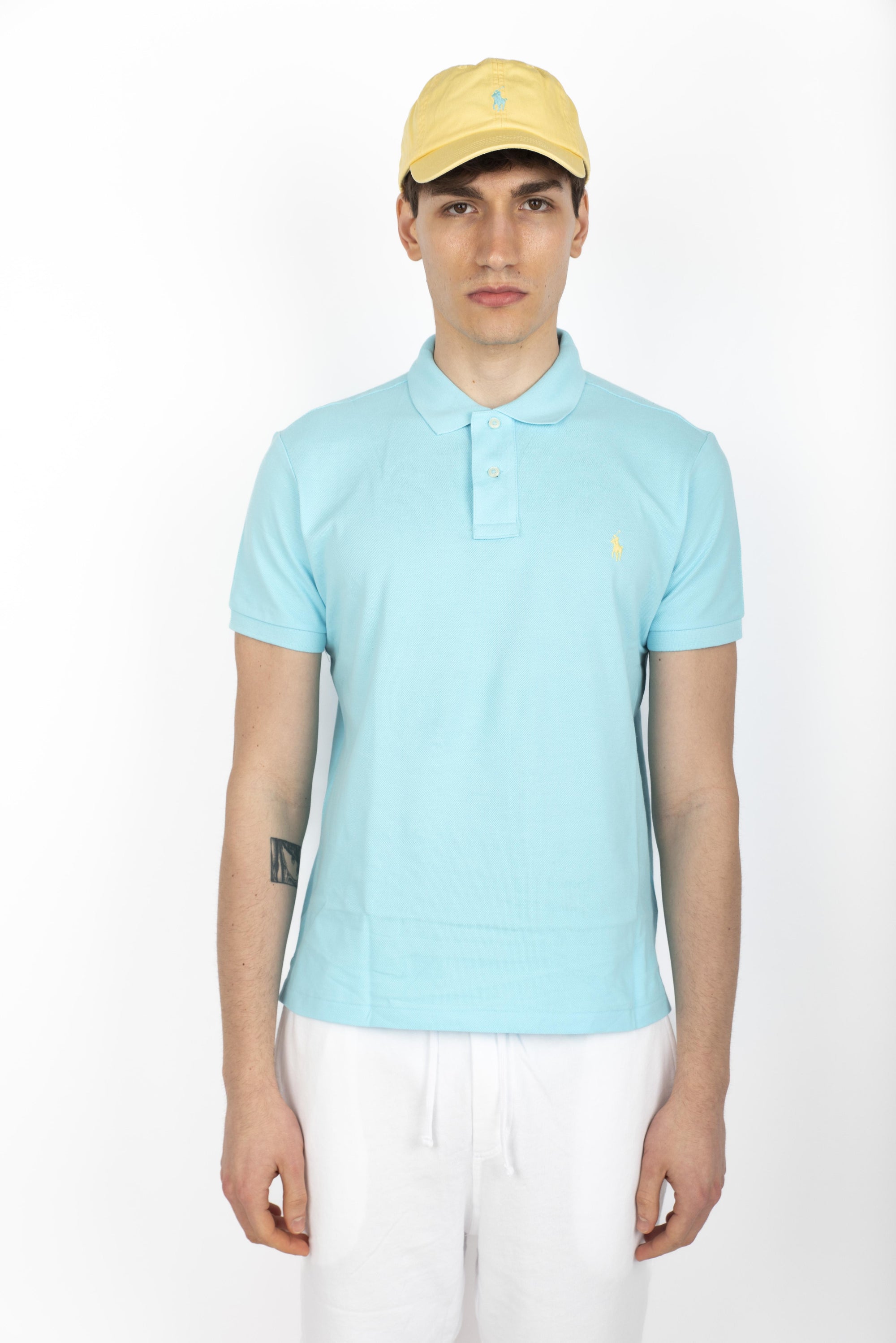 Polo blue in piqué Slim Fit  710680784 420 POLO RALPH LAUREN 