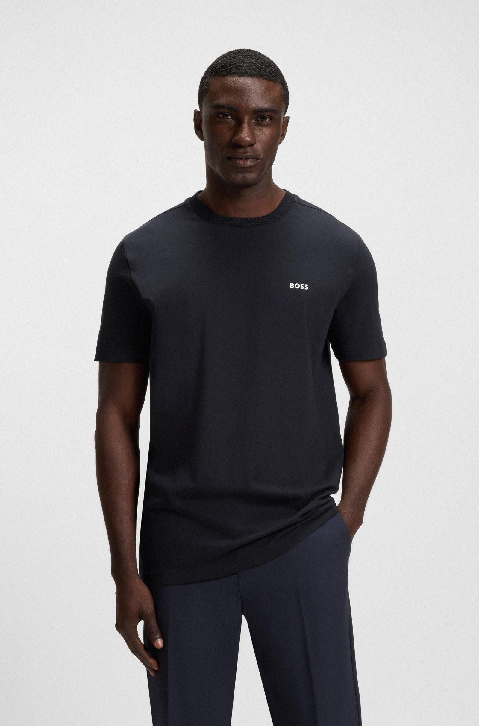 T-shirt in cotone elasticizzato con logo 50506373 402 BOSS 