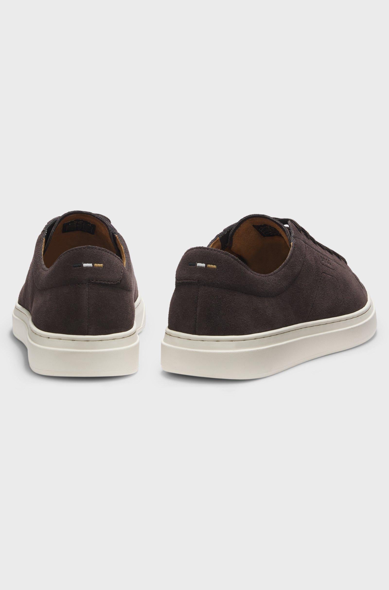 Sneakers in pelle scamosciata con logo goffrato 50563162 201 BOSS SHOES 