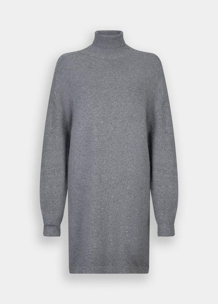 Abito in maglia con micro paillettes MF5484MA27R 04485 LIU JO WHITE2 