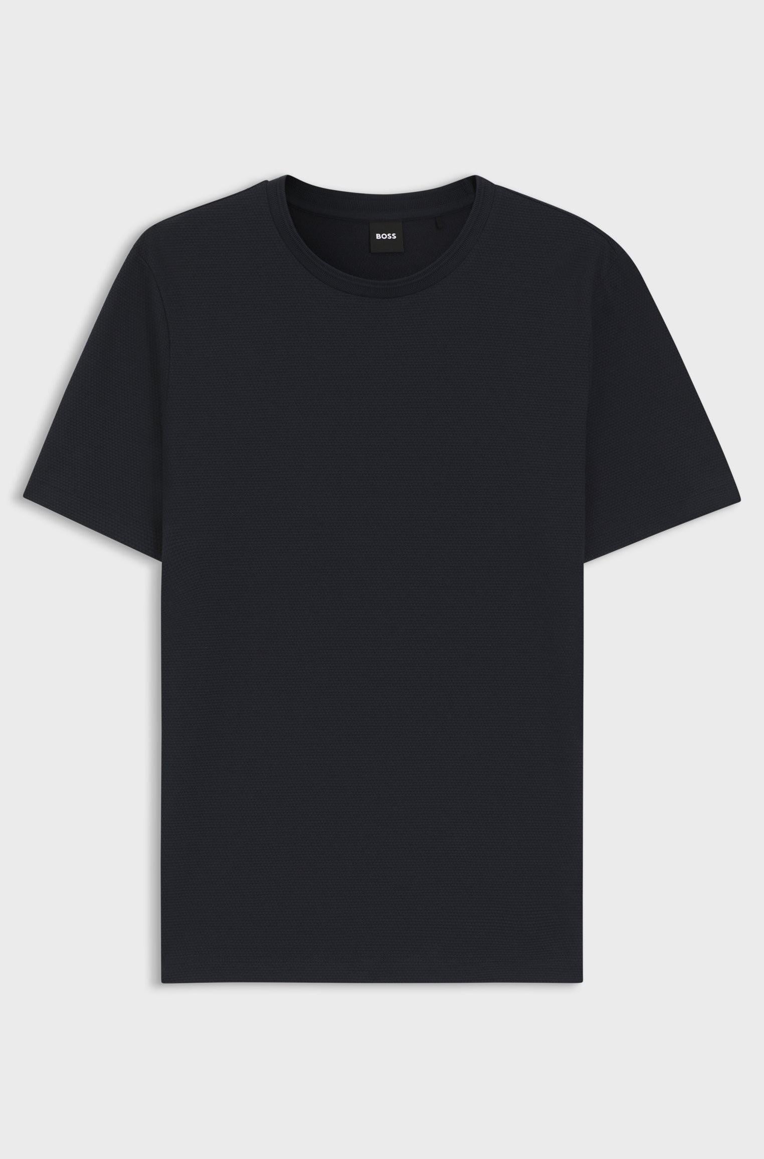 T-shirt in misto cotone con lavorazione jacquard a bolle 50452680 404 BOSS 