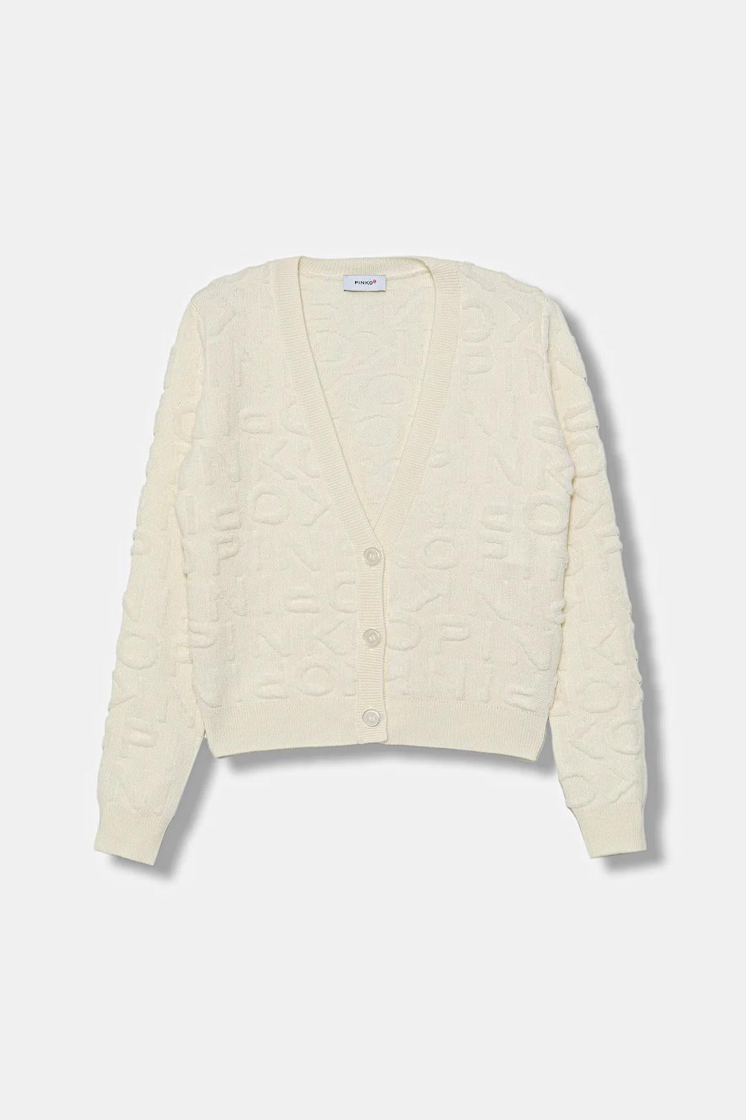 Cardigan con motivo in rilievo KFMA014CFL083 B000 PINKO 