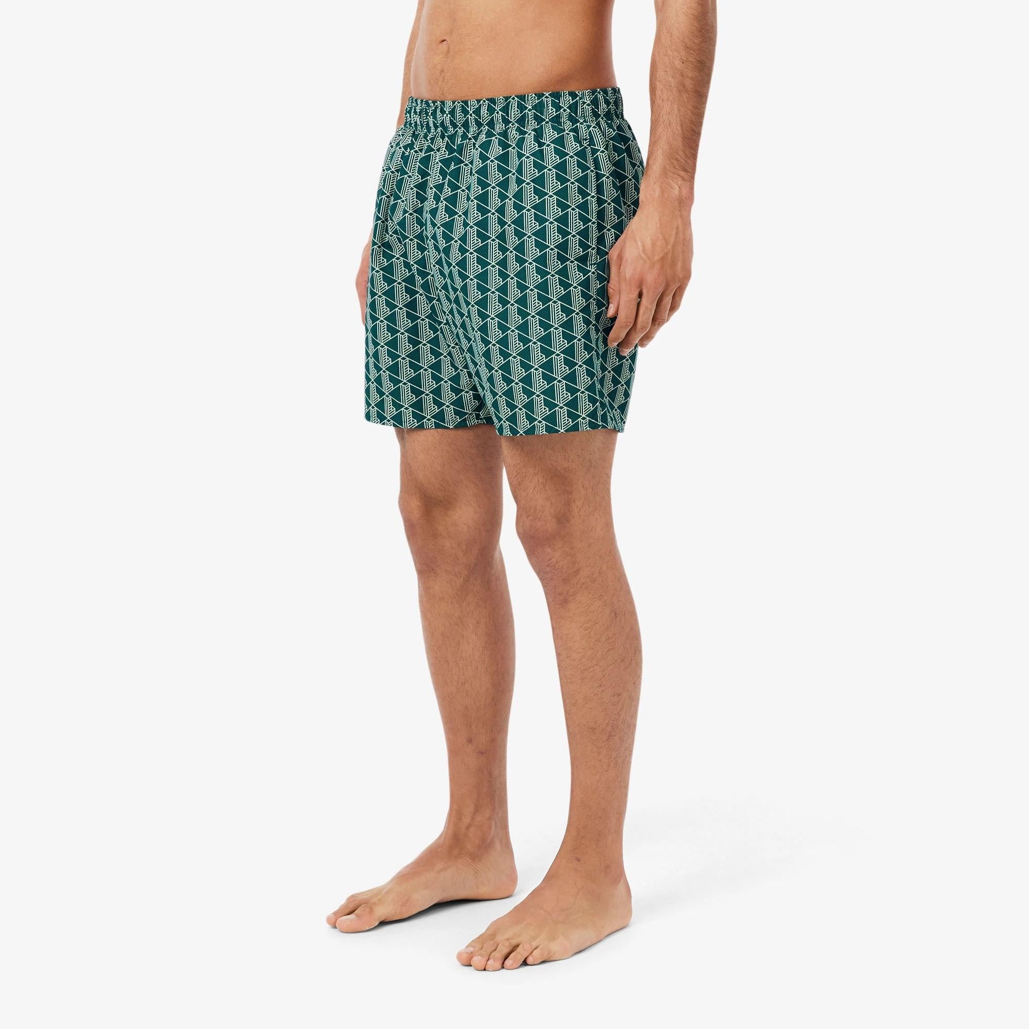 Boxer mare midi con stampa con monogramma MH9086 D1R LACOSTE 