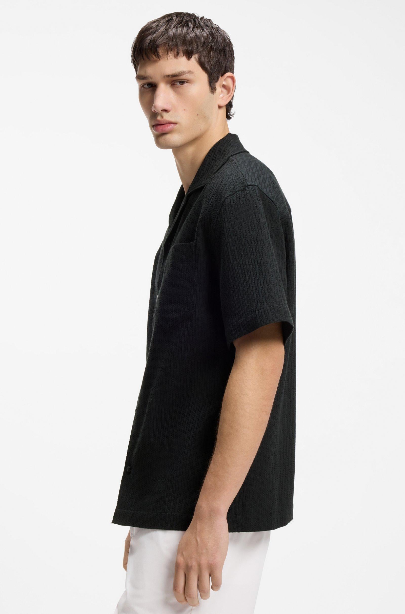 Camicia oversize in cotone lavorato 50560633 001 HUGO 