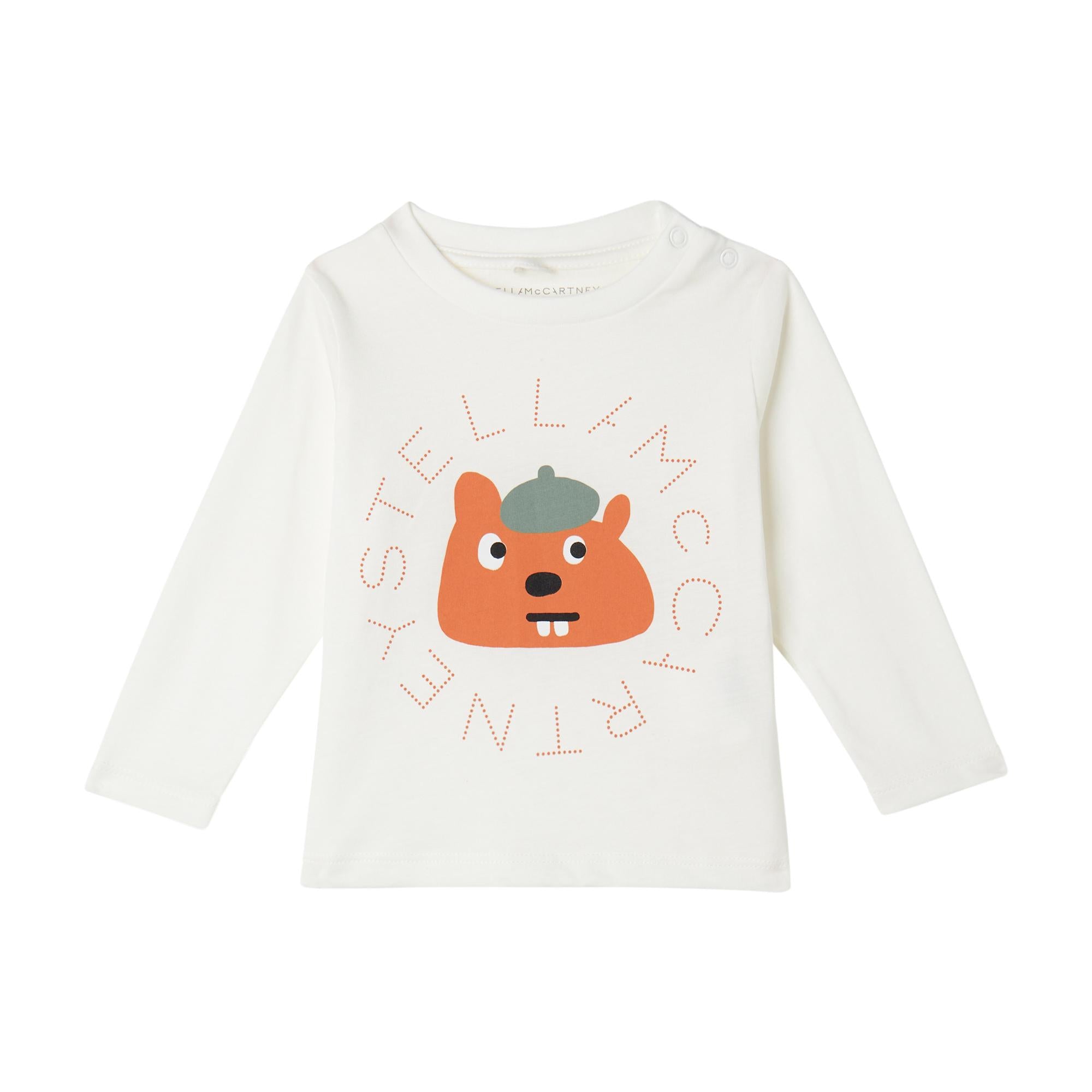 T-shirt a Maniche Lunghe con Grafica Scoiattolo TX8590Z0434 101 STELLA MCCARTNEY 