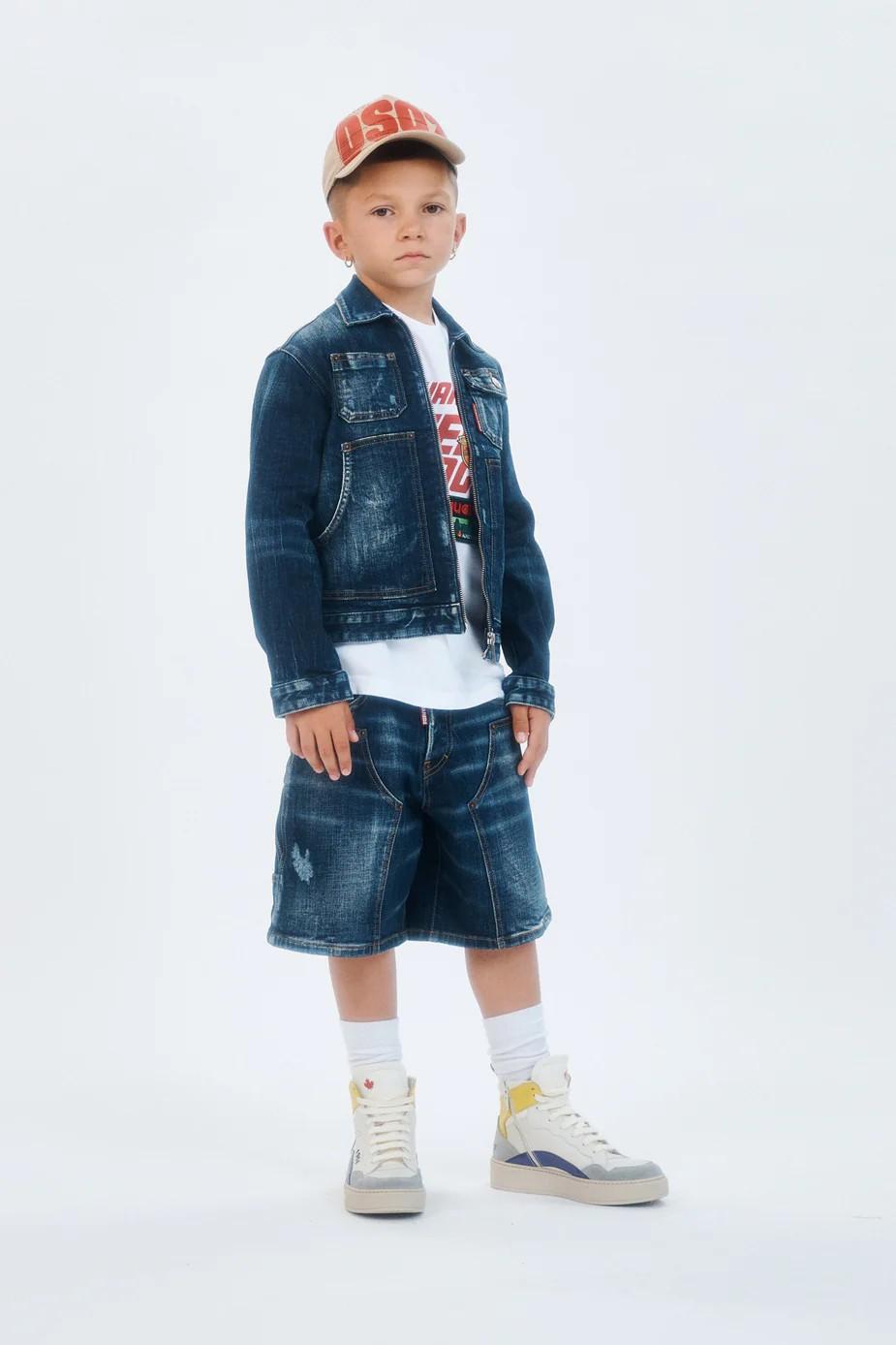 Shorts in denim blu scuro DQ3212D0AFS DQ01 DSQUARED2 