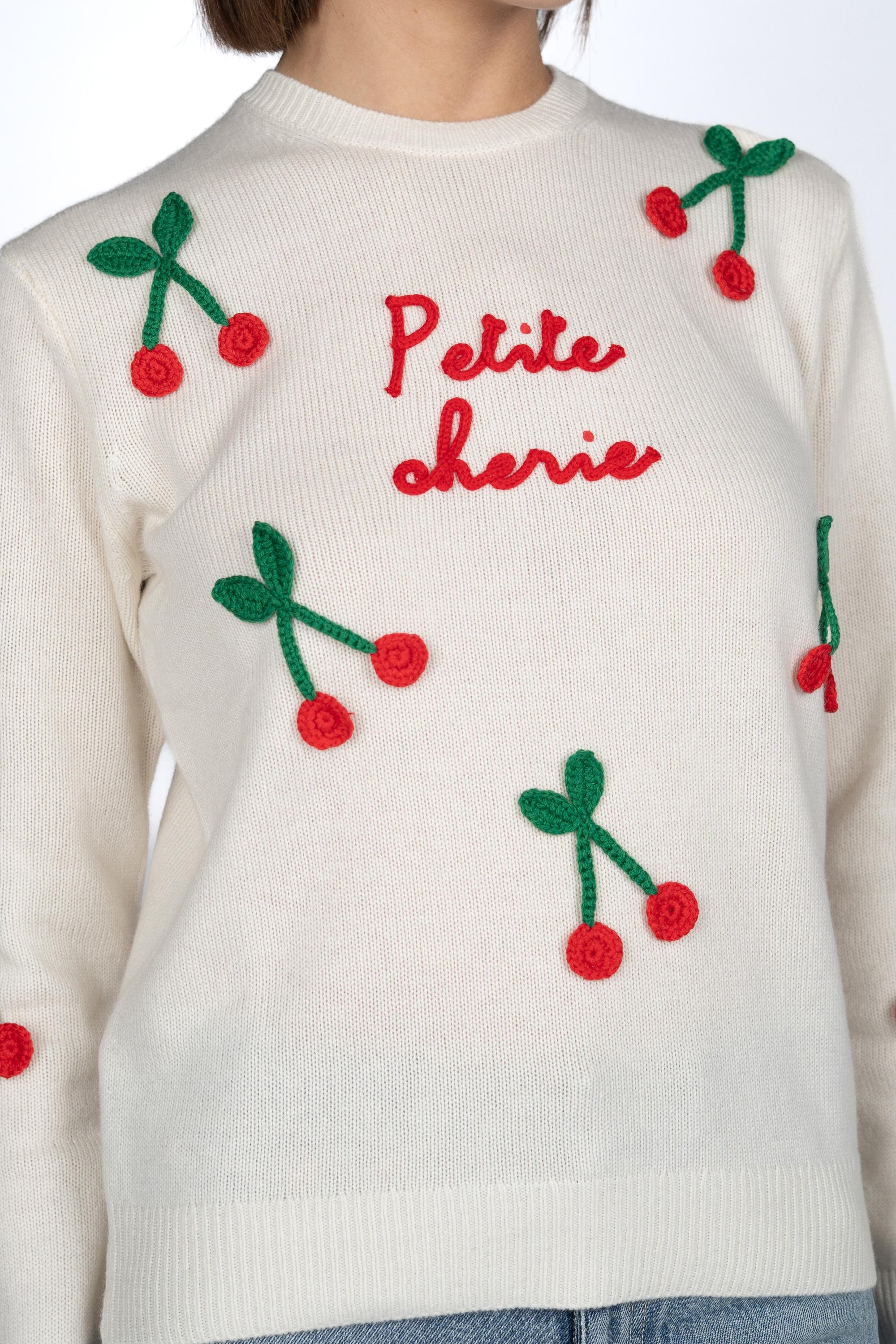 Maglione New Queen con applicazioni ciliegie QUE0010 02380I MC2 SAINT BARTH 