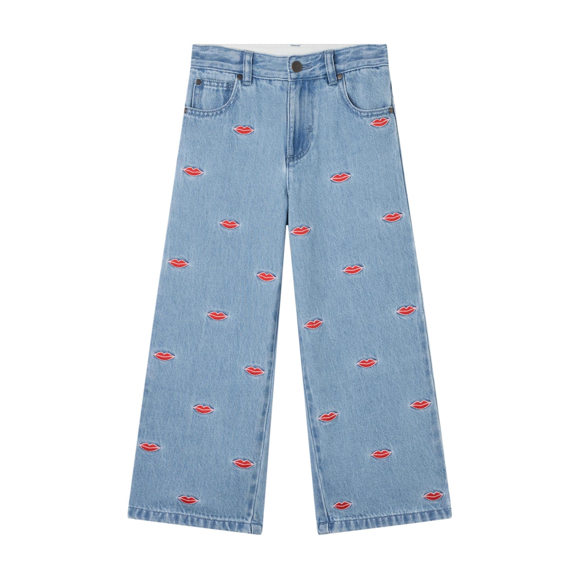 Jeans a gamba dritta con ricami TX6D10Z3112 626EM STELLA MCCARTNEY 
