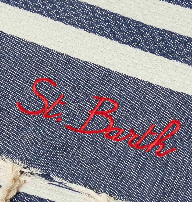 Telo mare Foutas a righe blu e bianche FOUT012 02757L MC2 SAINT BARTH 