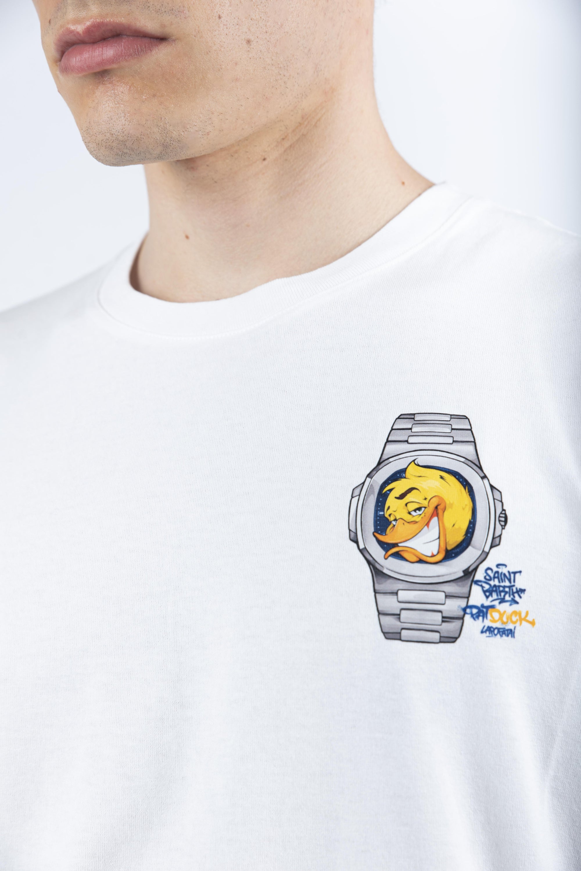 T-shirt Man in cotone con ricamo Special Edition TSHM001 01167H MC2 SAINT BARTH 