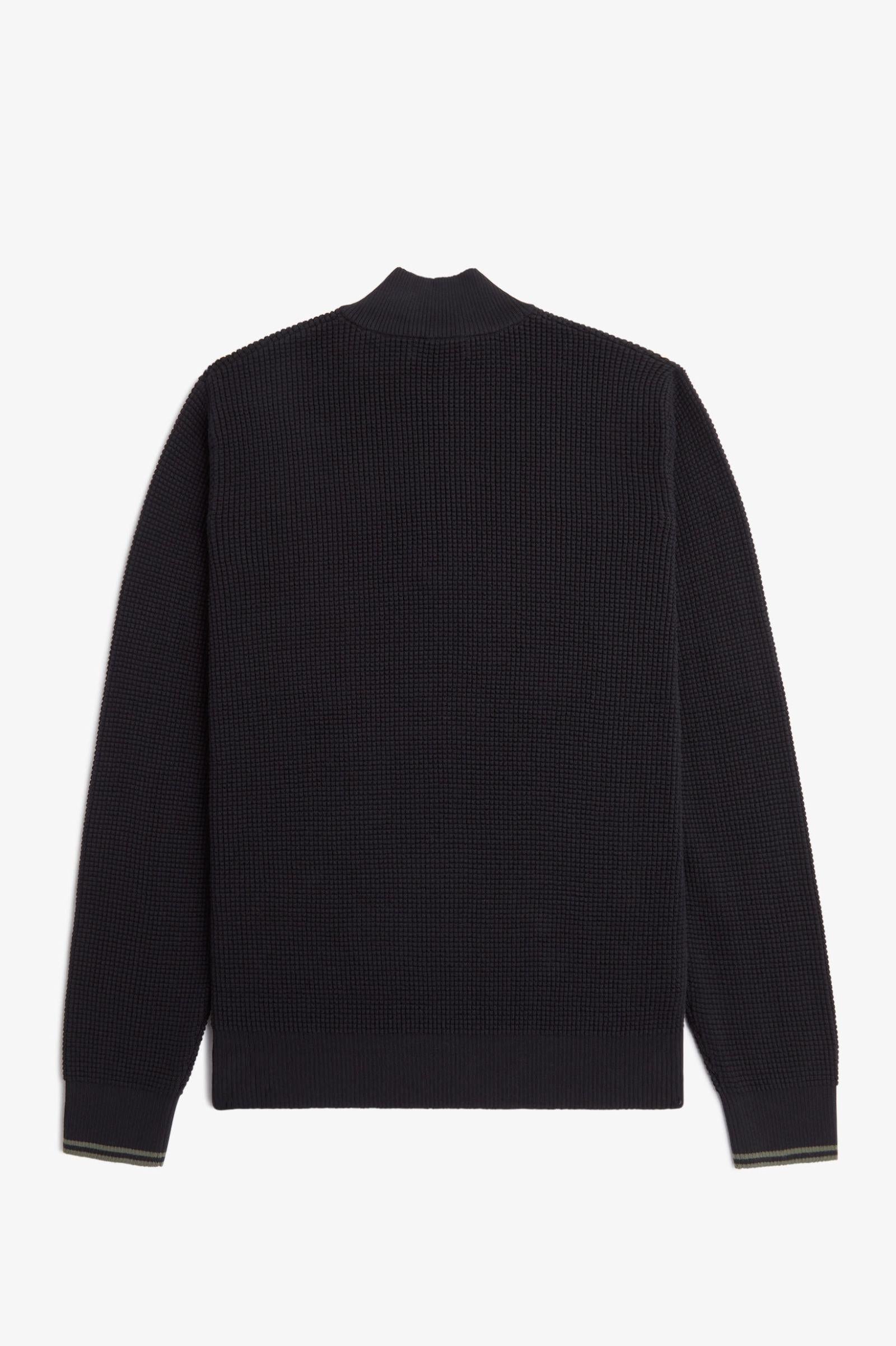Maglione a mezza zip con lavorazione goffrata K855755 102 FRED PERRY 